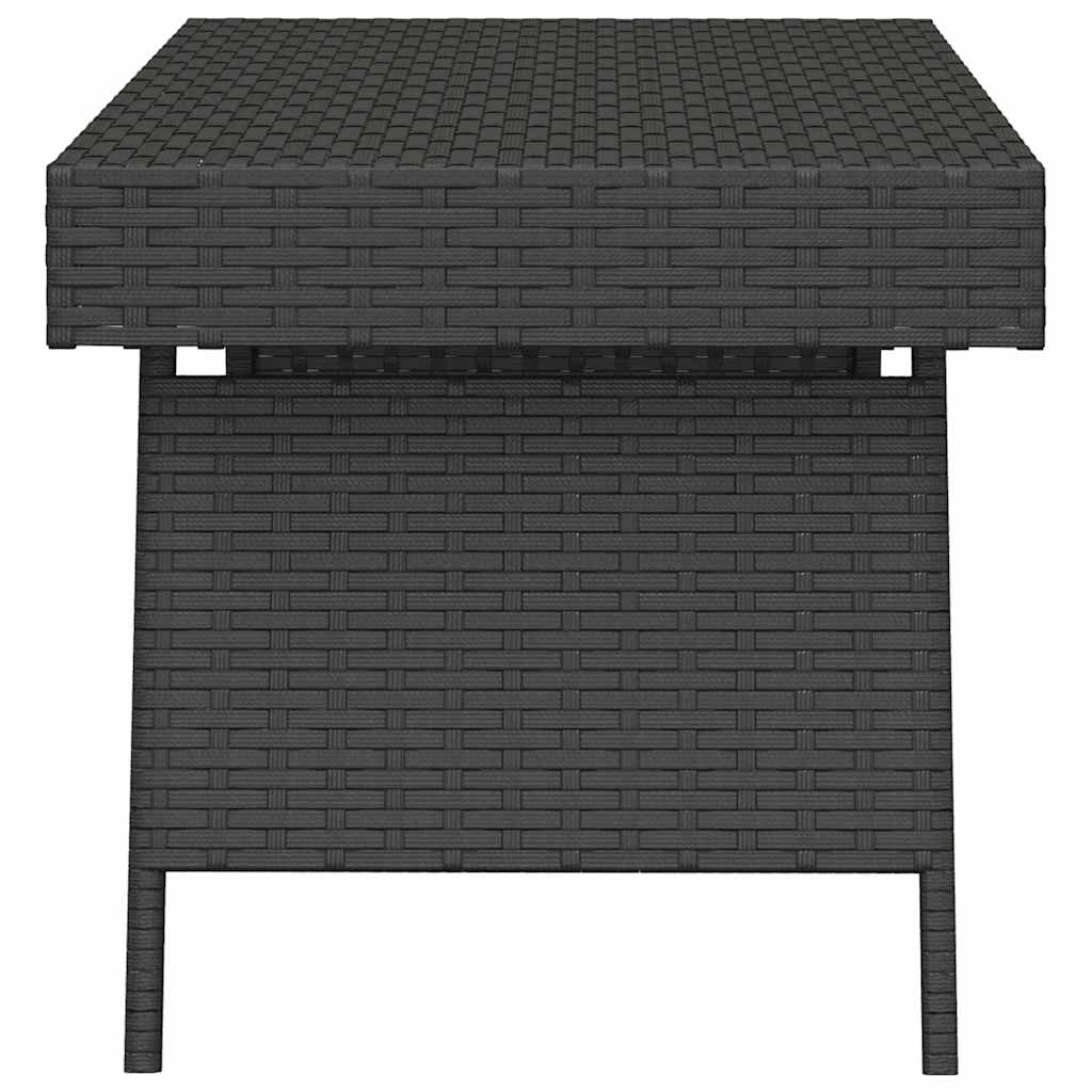 foldbart sidebord 60x40x38 cm polyrattan sort