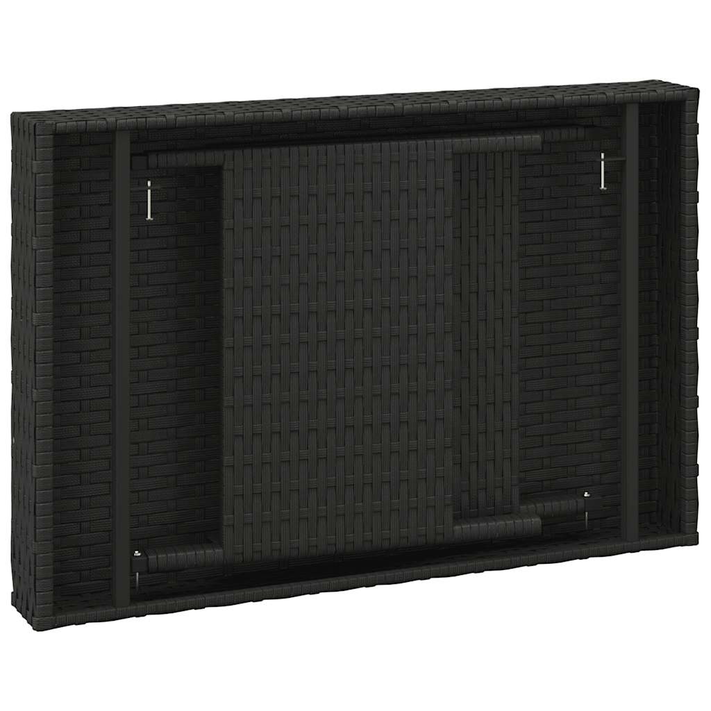 foldbart sidebord 60x40x38 cm polyrattan sort