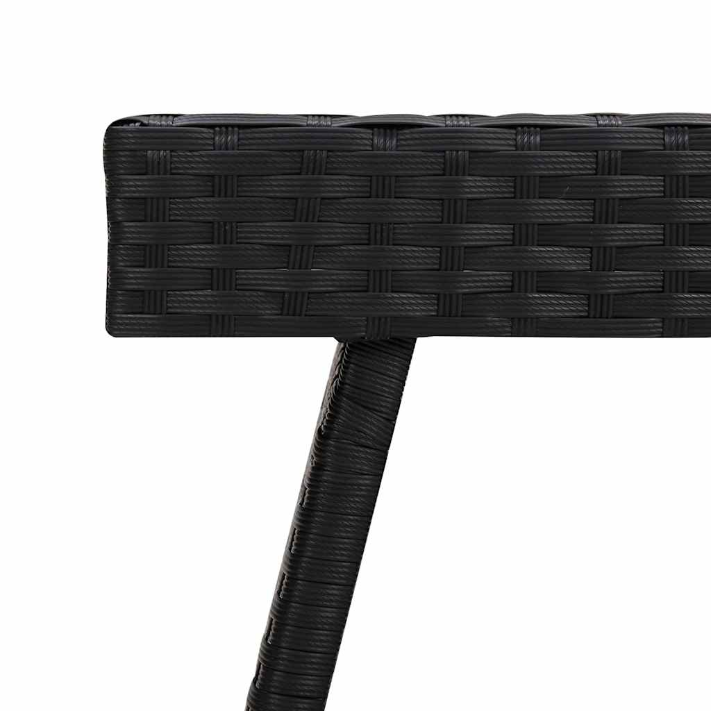 foldbart sidebord 60x40x38 cm polyrattan sort