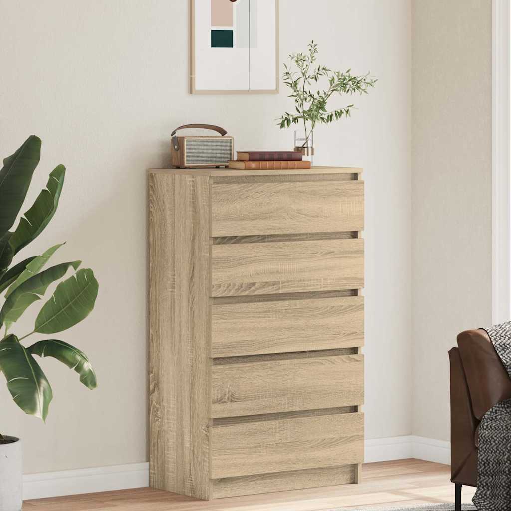 kommode 60x36x103 cm konstrueret træ sonoma-eg