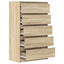 kommode 60x36x103 cm konstrueret træ sonoma-eg