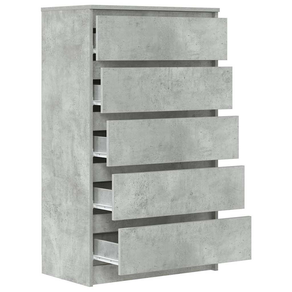 skuffeskab 60x36x103 cm konstrueret træ betongrå