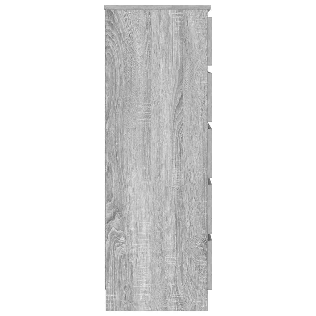 kommode 60x36x103 cm konstrueret træ grå sonoma-eg