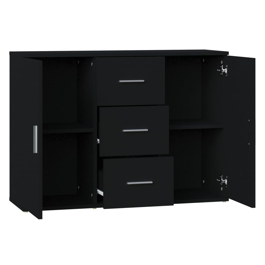 skænk 91x29,5x65 cm konstrueret træ sort