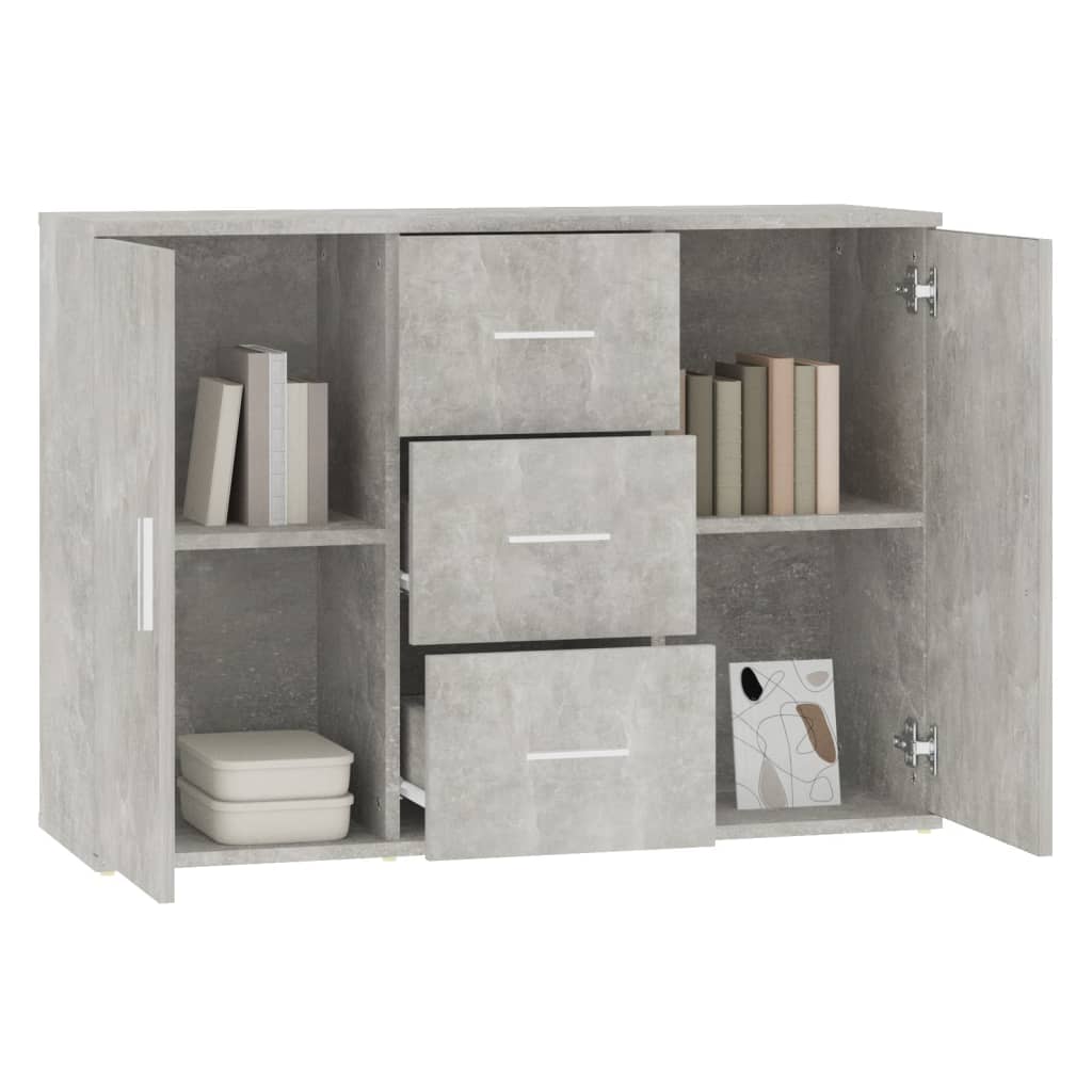 skænk 91x29,5x65 cm konstrueret træ betongrå