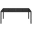 havebord med glastop 150x90x75 cm polyrattan sort