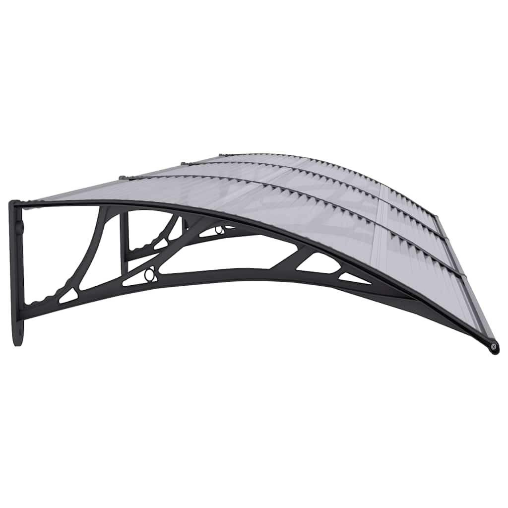 dørbaldakin 300x75 cm polycarbonat sort og transparent