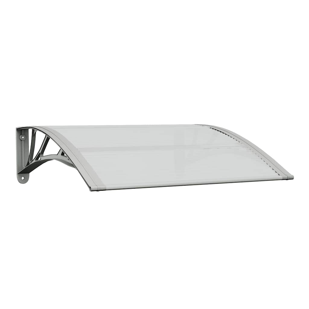 dørmarkise grå og transparent 80x75 cm polycarbonat