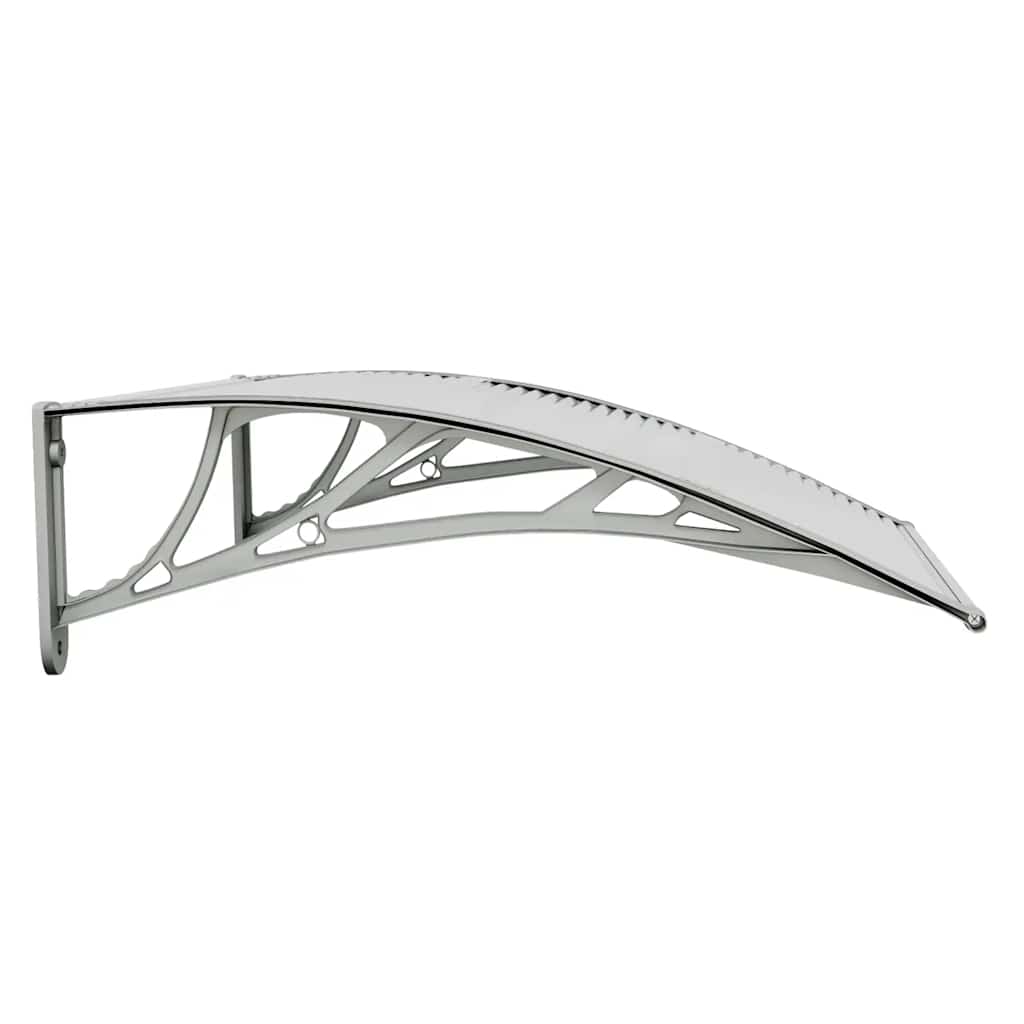 dørmarkise grå og transparent 80x75 cm polycarbonat