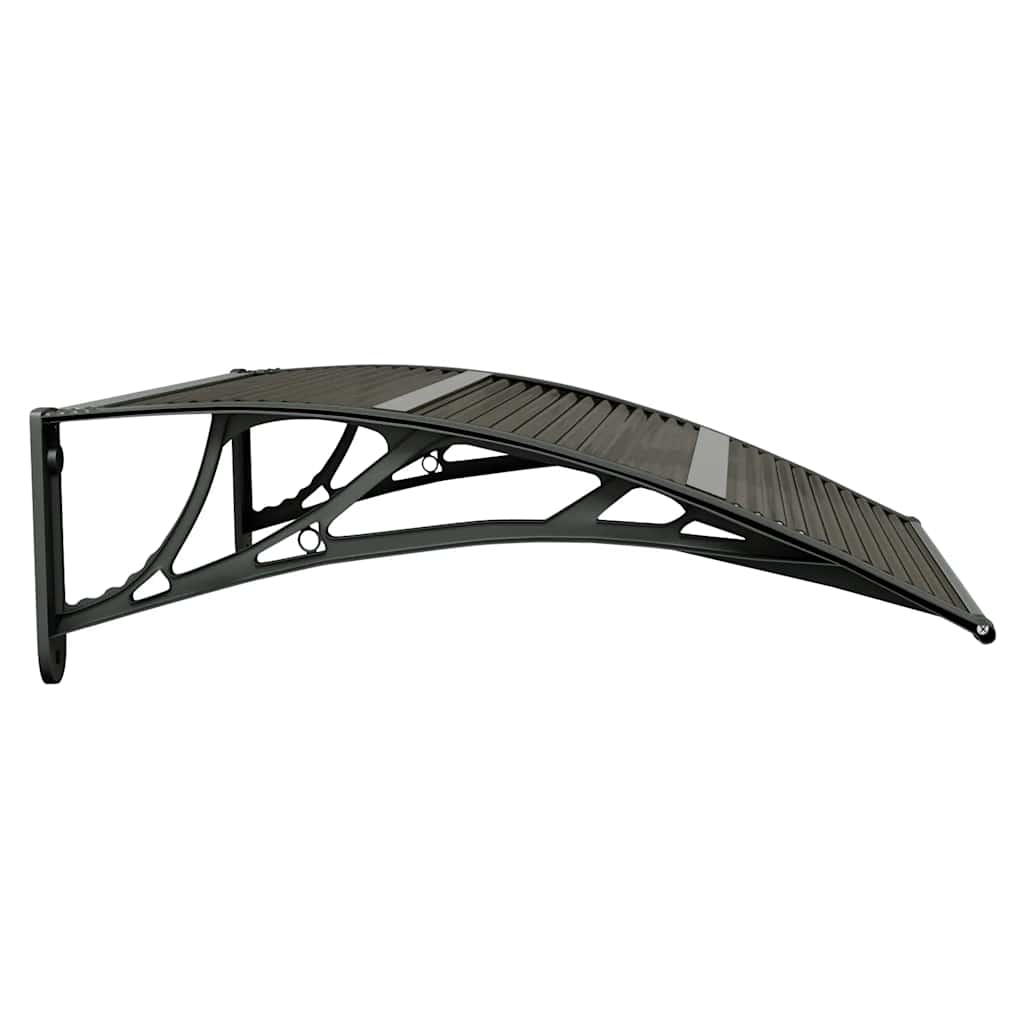 dørmarkise sort 80x75 cm polycarbonat
