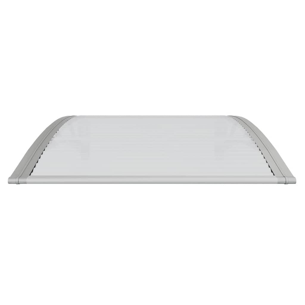 dørmarkise grå og transparent 100x75 cm polycarbonat