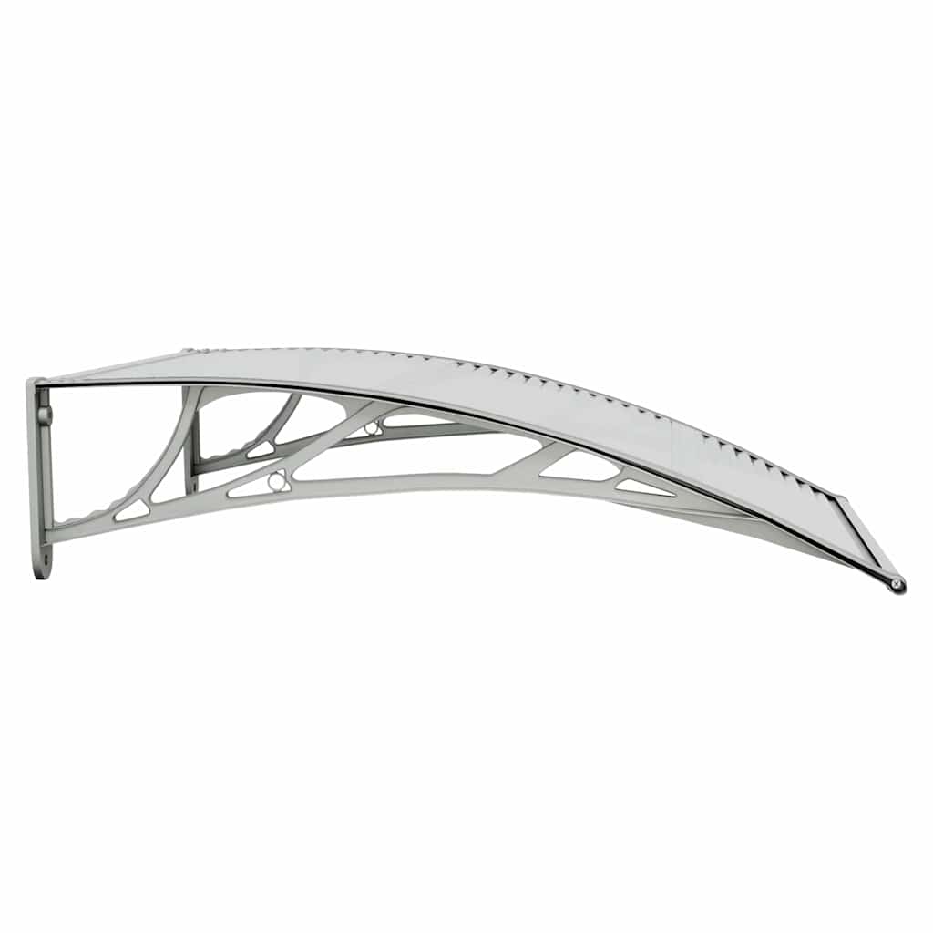 dørmarkise grå og transparent 100x75 cm polycarbonat