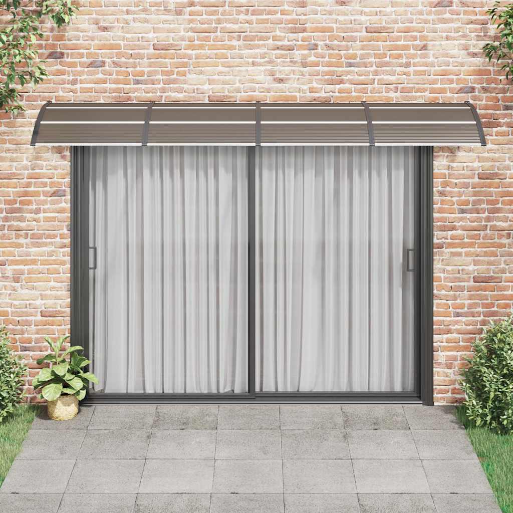 dørbaldakin 350x75 cm polycarbonat sort og transparent