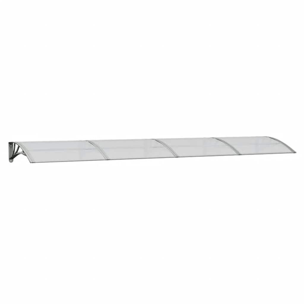dørbaldakin 350x75 cm polycarbonat grå og transparent