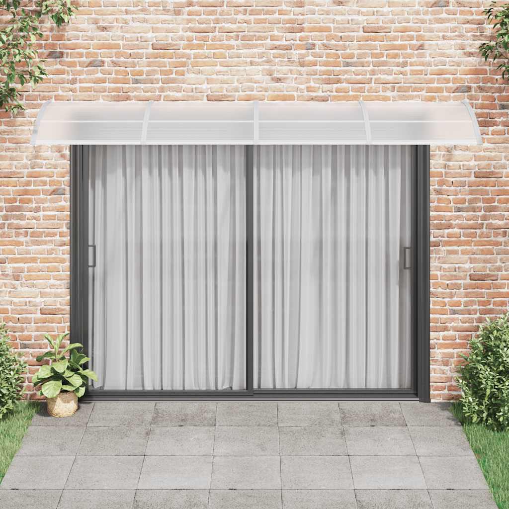 dørbaldakin 350x75 cm polycarbonat grå og transparent