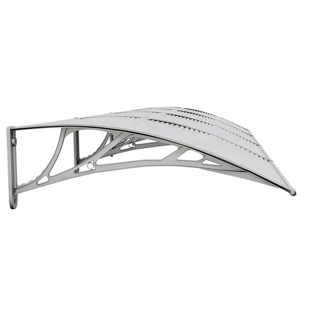 dørbaldakin 350x75 cm polycarbonat grå og transparent