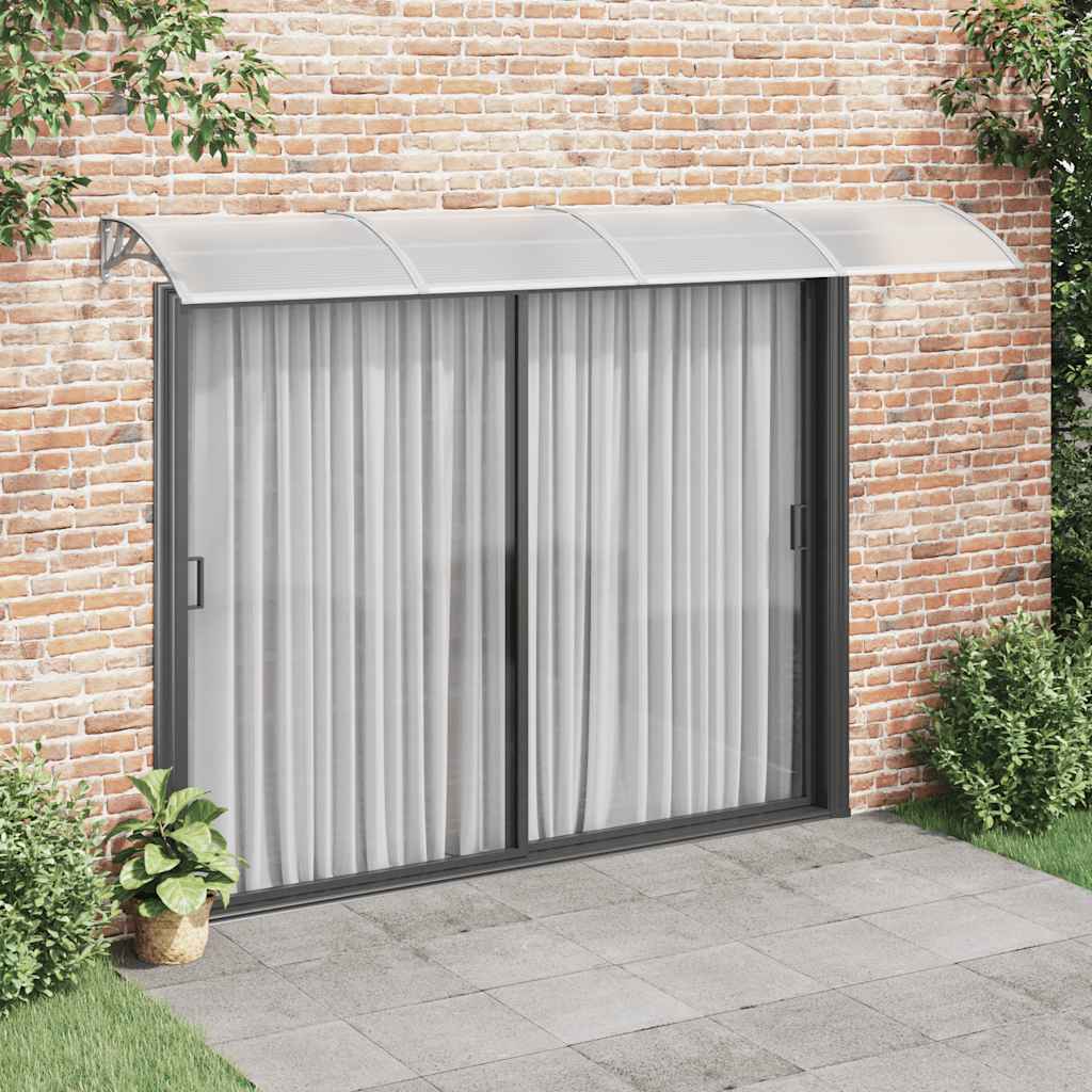 dørbaldakin 350x75 cm polycarbonat grå og transparent