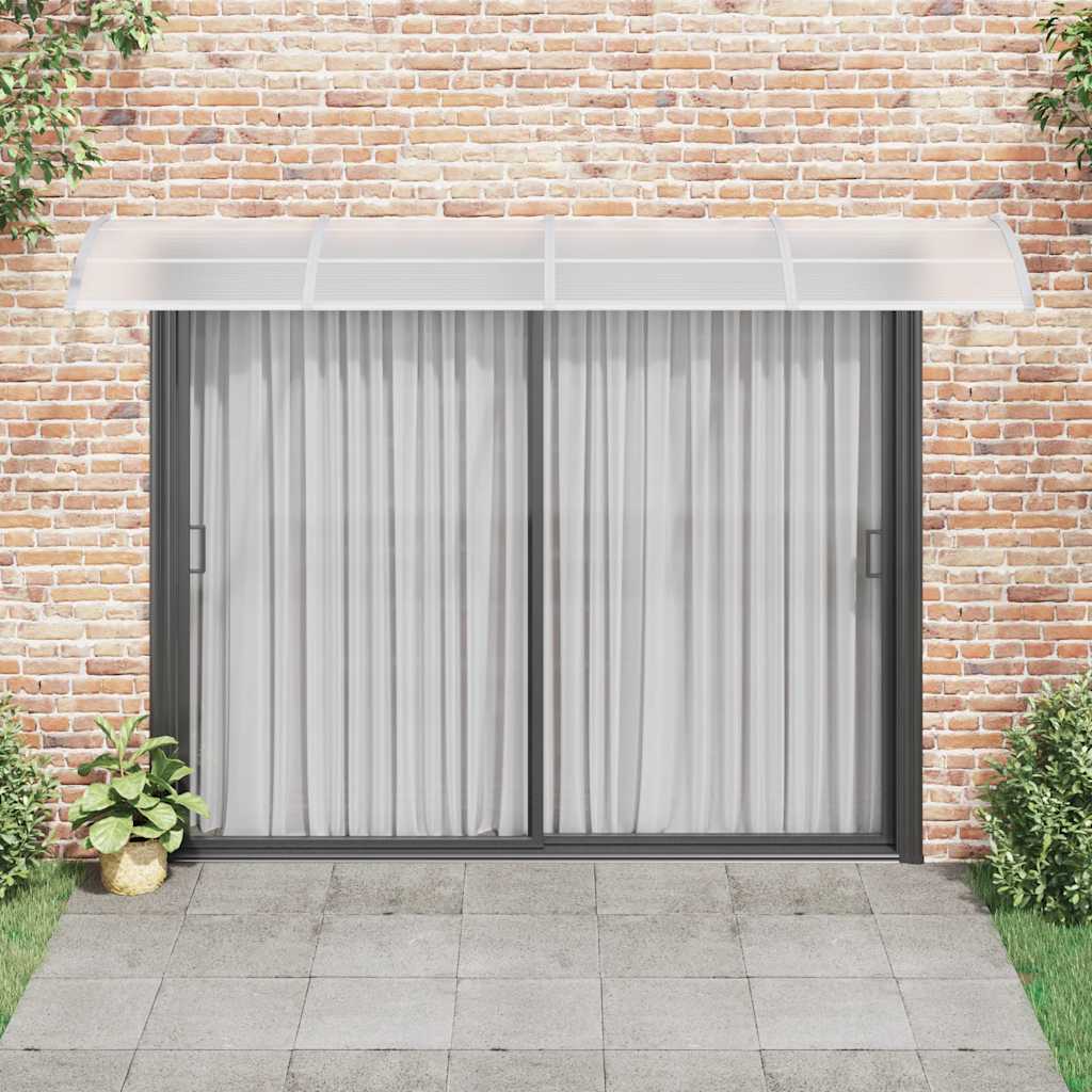 dørmarkise grå 350x100 cm polycarbonat