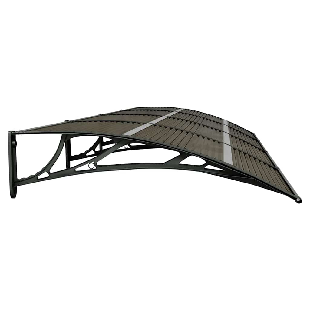 dørmarkise sort 350x100 cm polycarbonat
