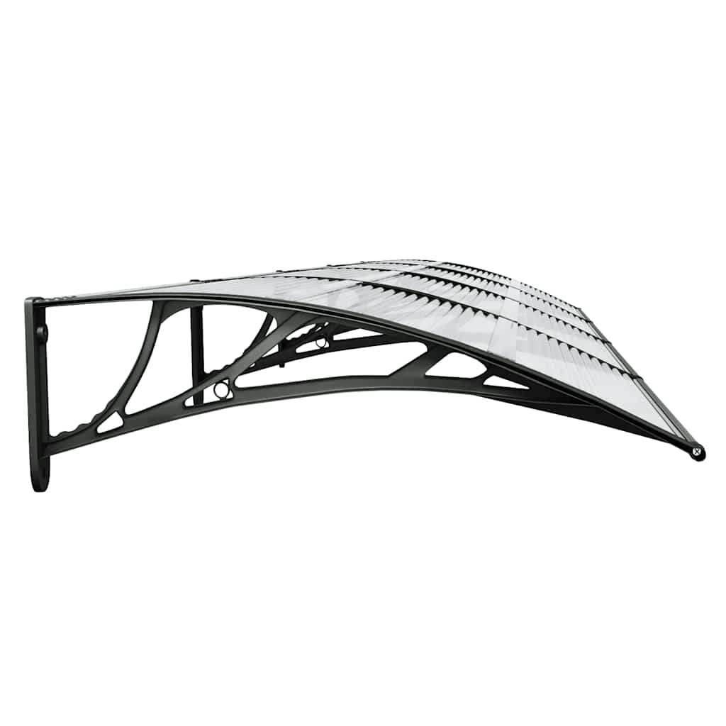 dørbaldakin 400x75 cm polycarbonat sort og transparent
