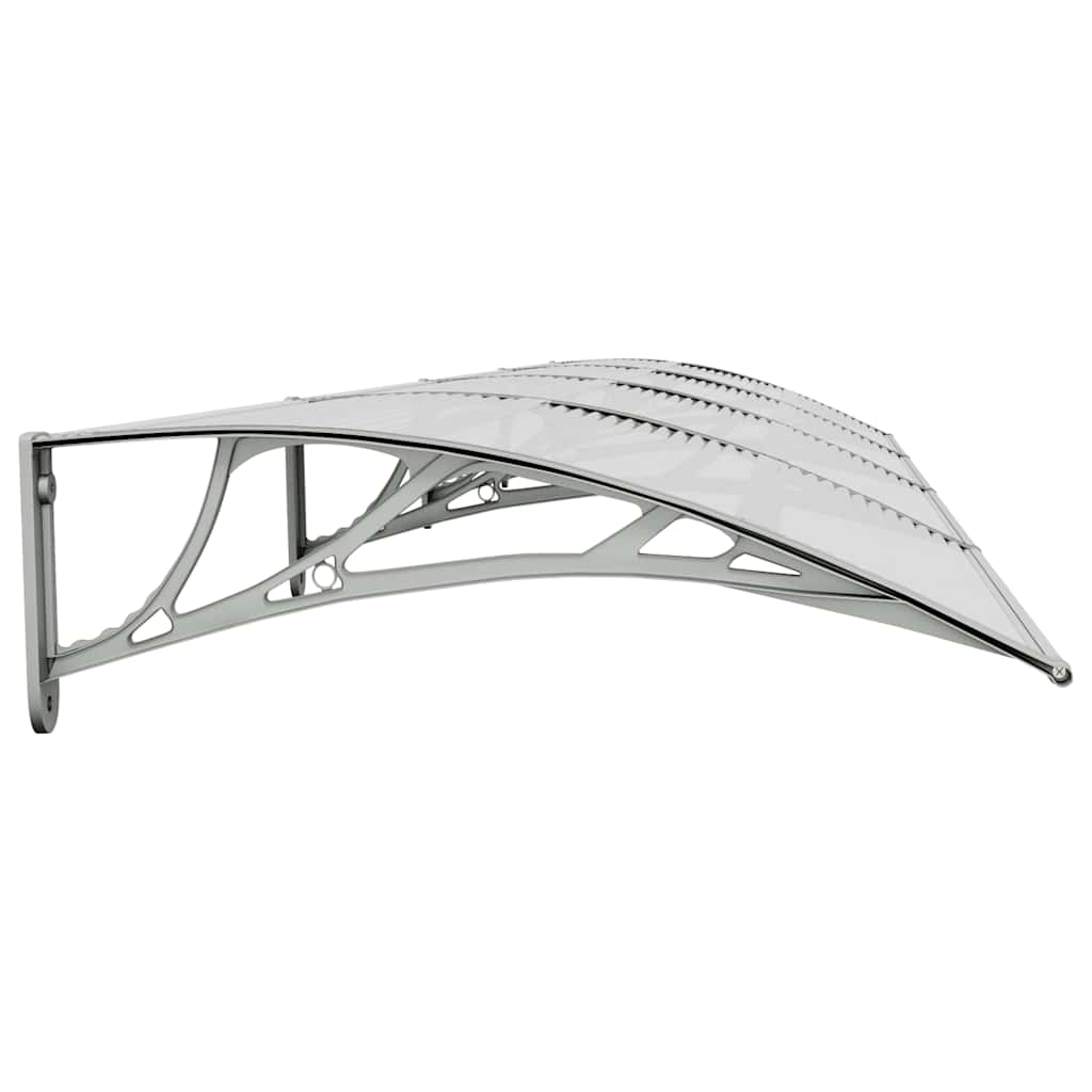 dørbaldakin 400x75 cm polycarbonat grå og transparent