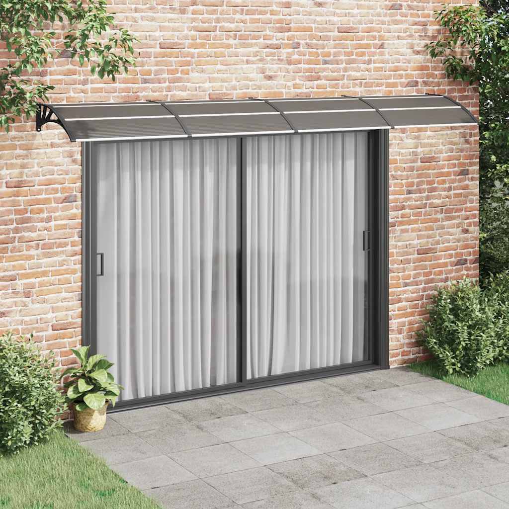 dørbaldakin 400x75 cm polycarbonat sort