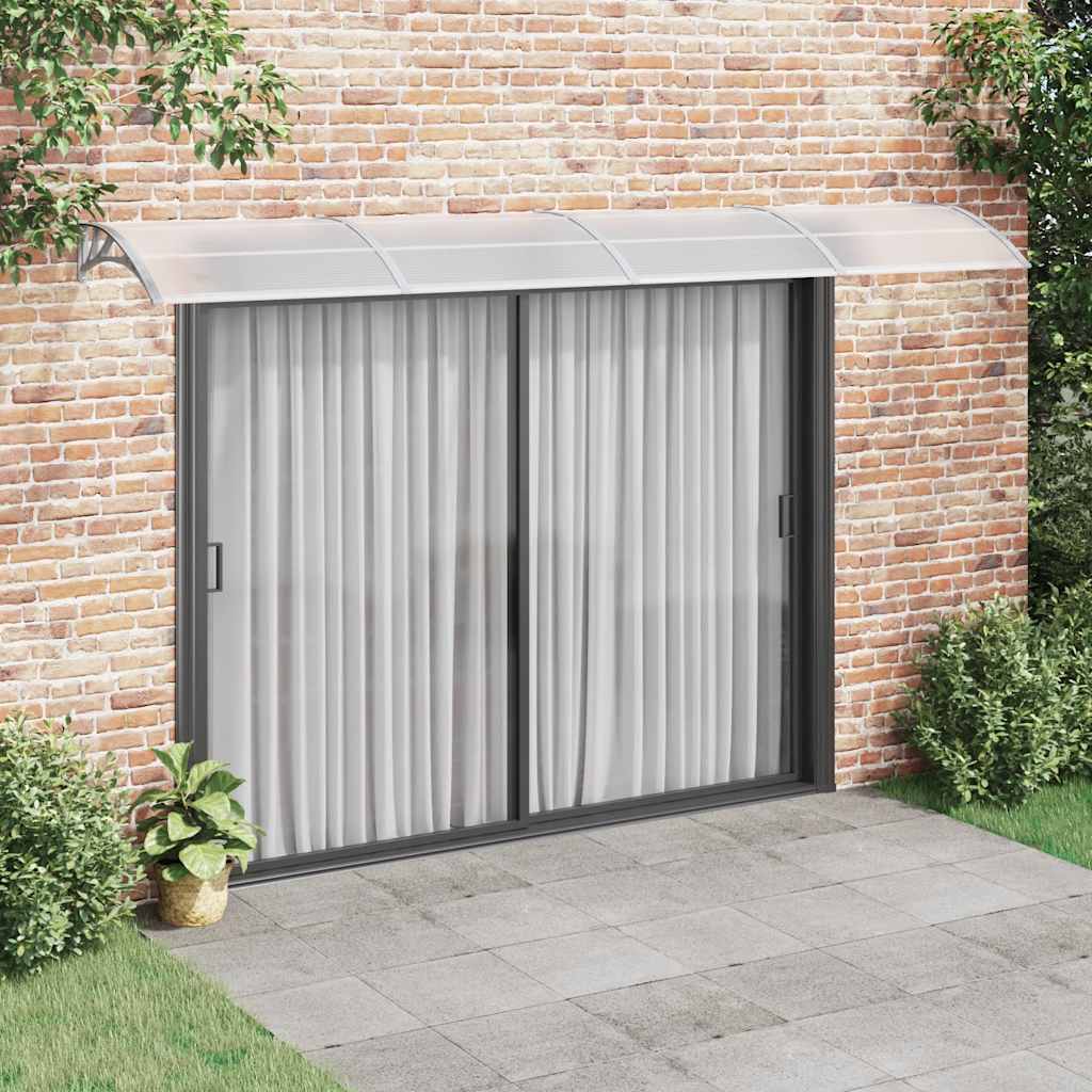 dørmarkise grå 400x100 cm polycarbonat