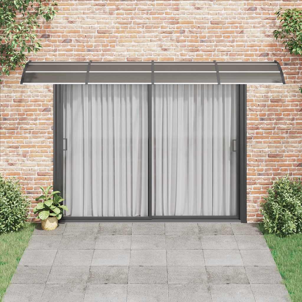 dørmarkise sort 400x100 cm polycarbonat