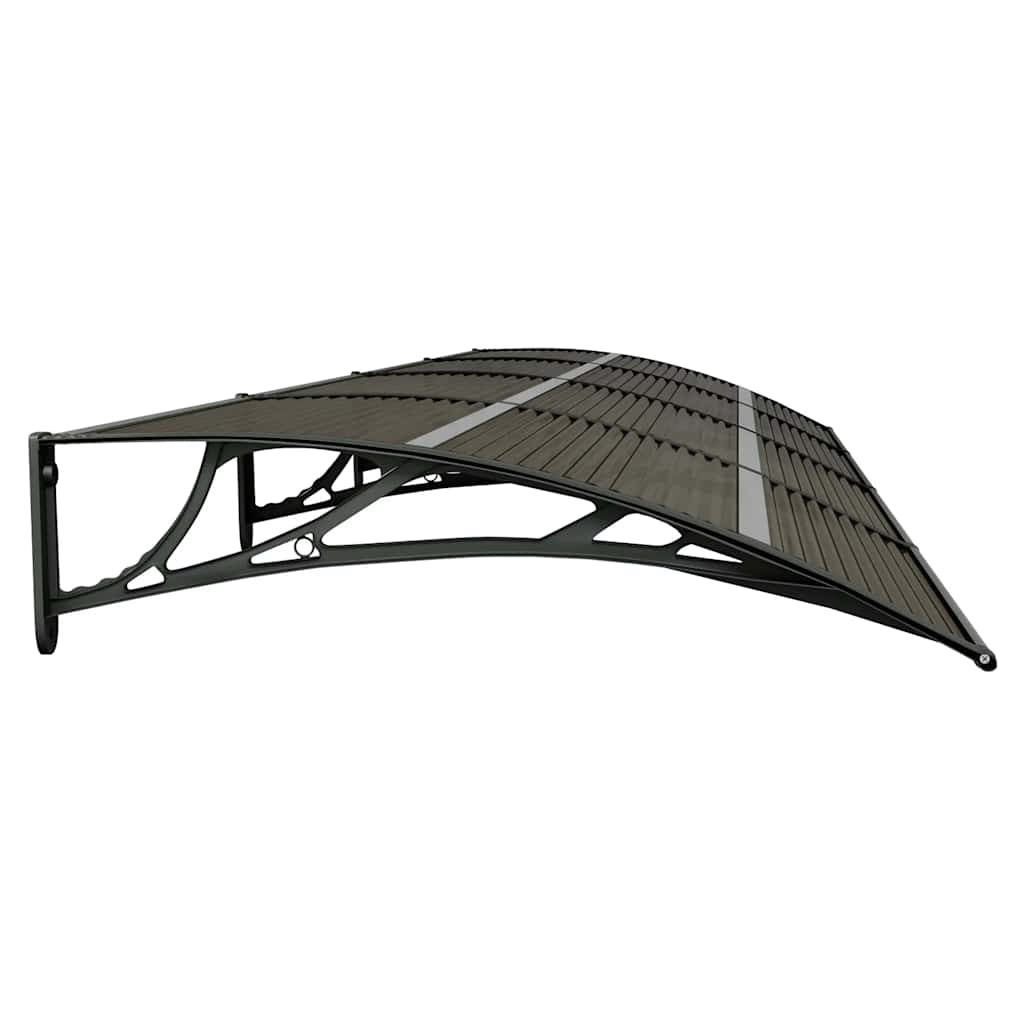 dørmarkise sort 400x100 cm polycarbonat