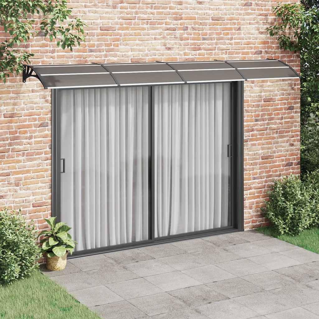 dørmarkise sort 400x100 cm polycarbonat