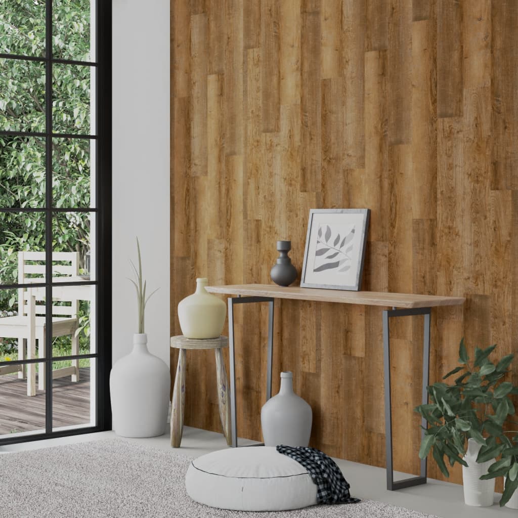 vægpaneler 2,06 m² trælook PVC brun