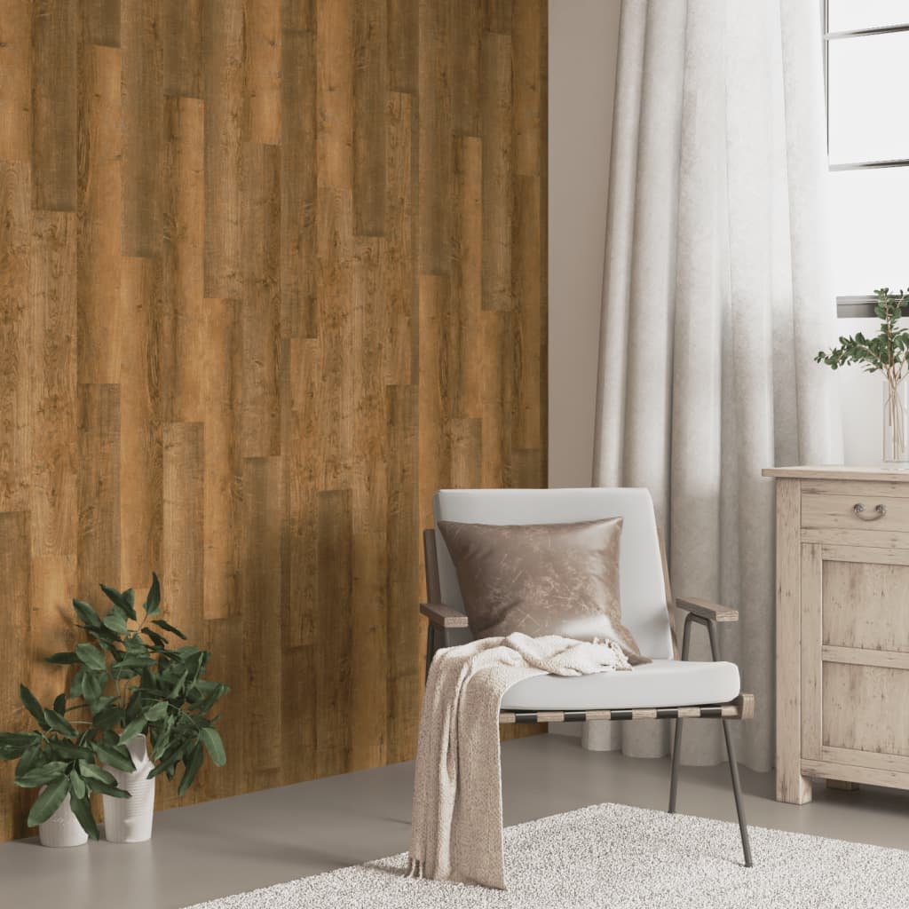 vægpaneler 2,06 m² trælook PVC brun