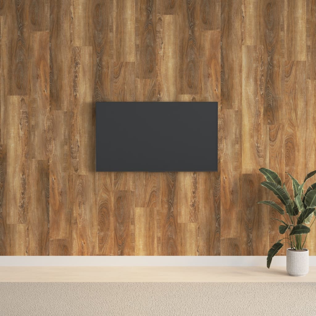 vægpaneler 2,06 m² trælook PVC brun