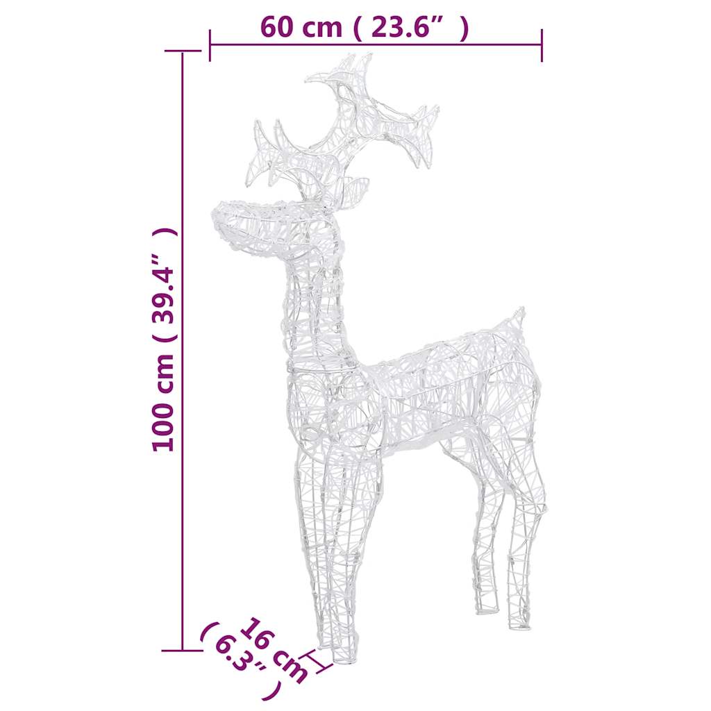 julerensdyr 2 stk. 60x16x100 cm akryl