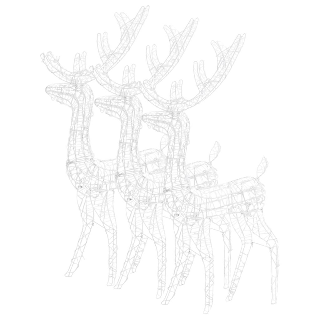 julerensdyr 3 stk. 128 cm akryl varmt hvidt lys