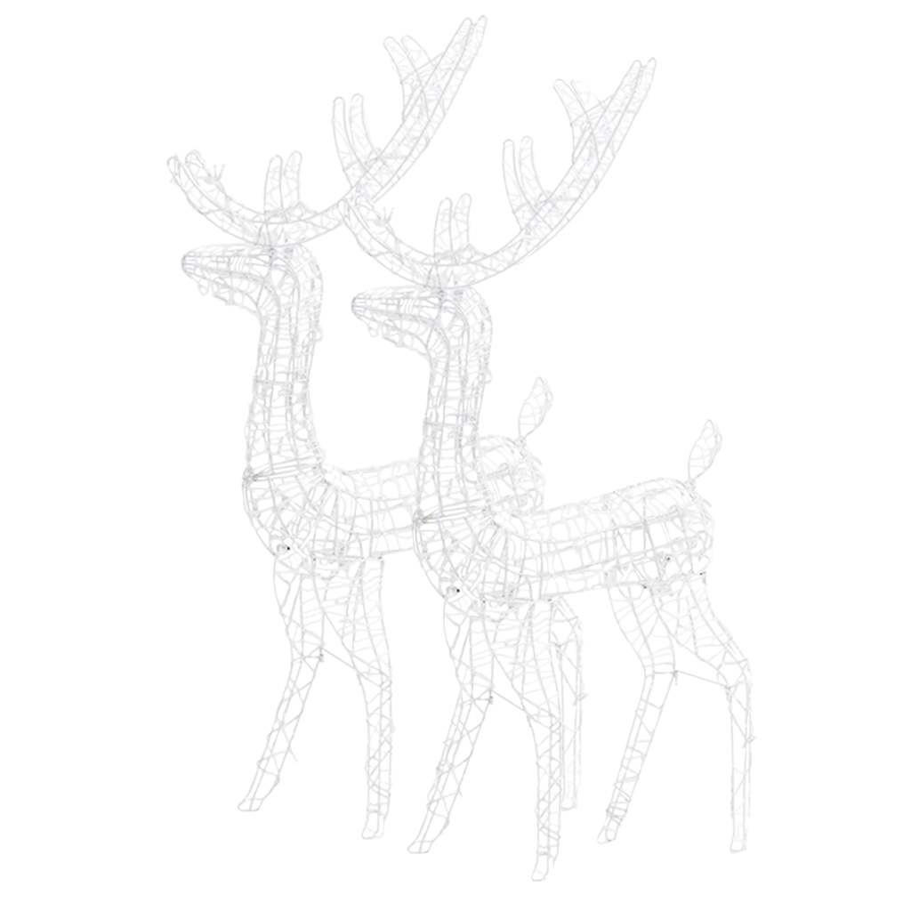 julerensdyr 2 stk. 128 cm akryl kold hvidt lys