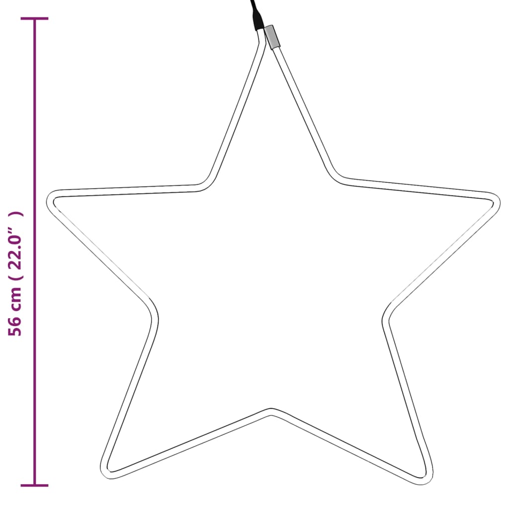 julestjerner 2 stk. 56 cm 48 LED'er varmt hvidt lys