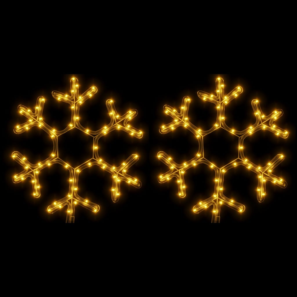 snefnug 2 stk. 38x37 cm med LED-lys varmt hvidt lys