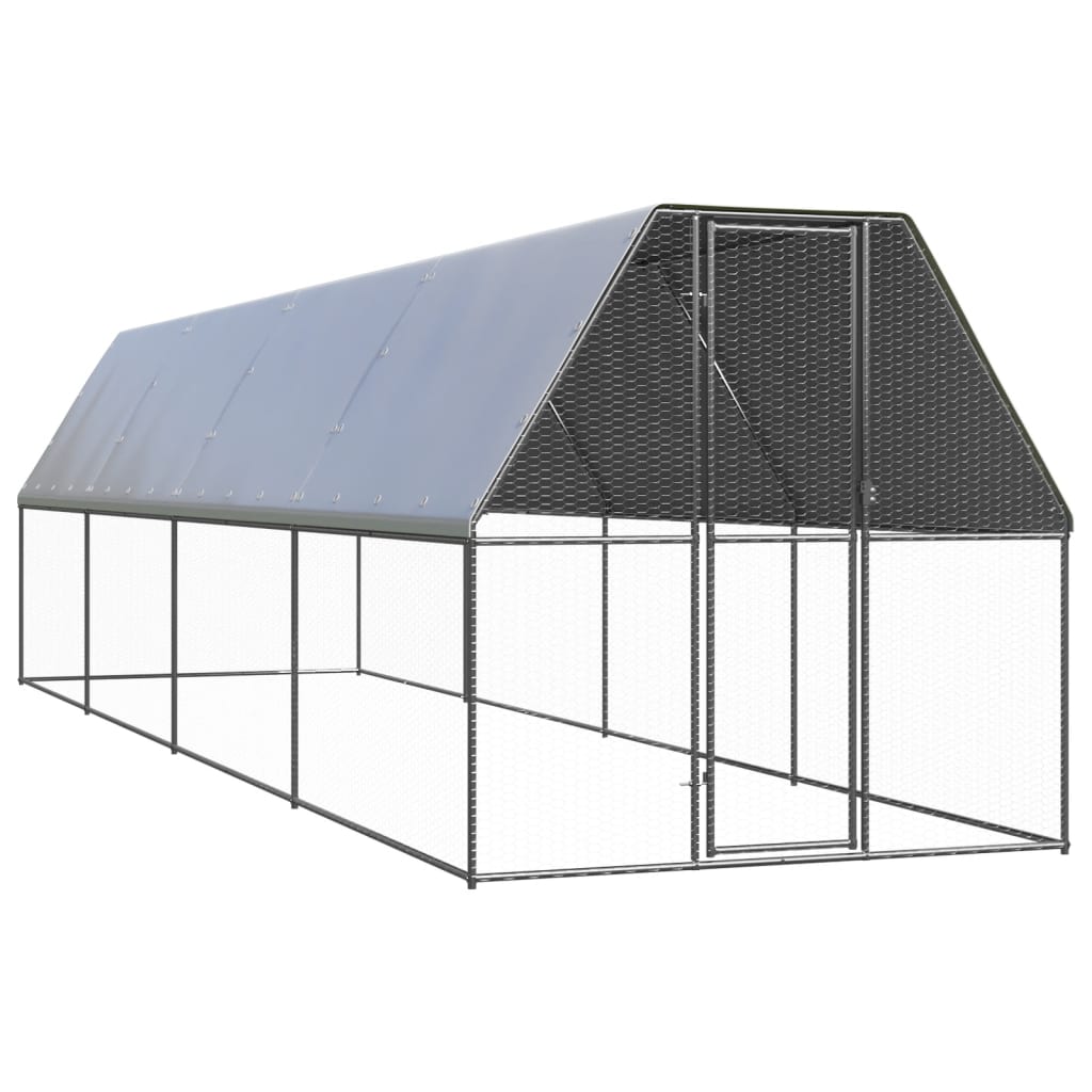 hønsegård 2x8x2 m galvaniseret stål