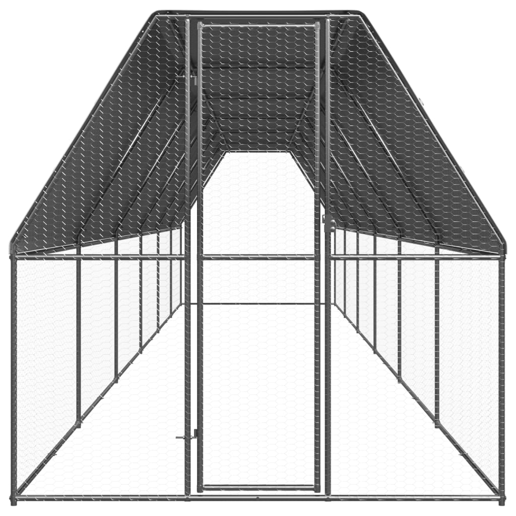 hønsegård 2x12x2 m galvaniseret stål