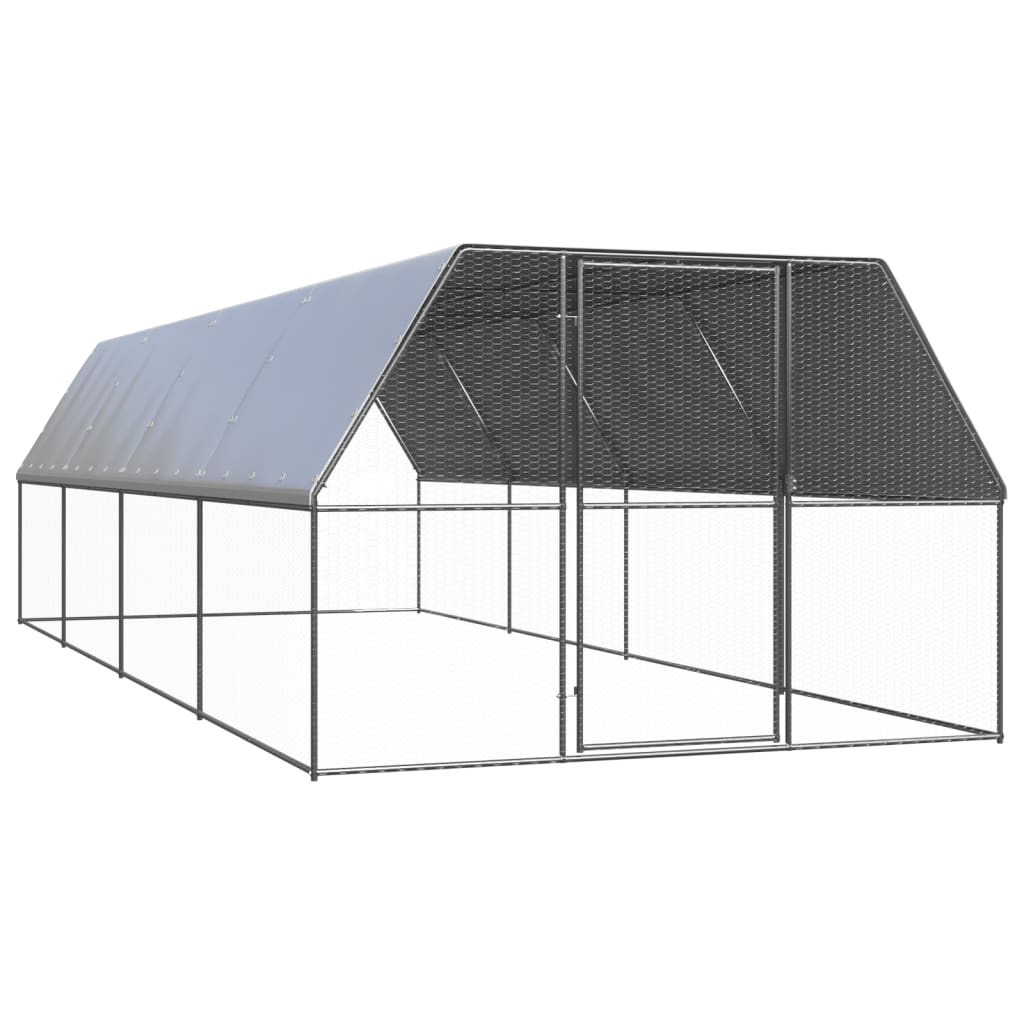 hønsegård 3x8x2 m galvaniseret stål