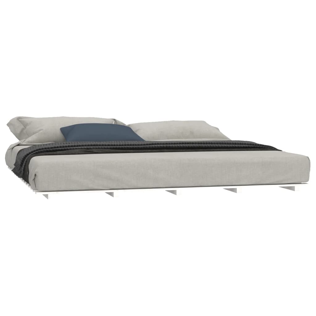 sengeramme 200x200 cm massivt fyrretræ hvid