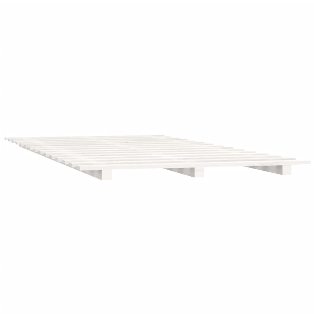 sengeramme 140x200 cm massivt fyrretræ hvid