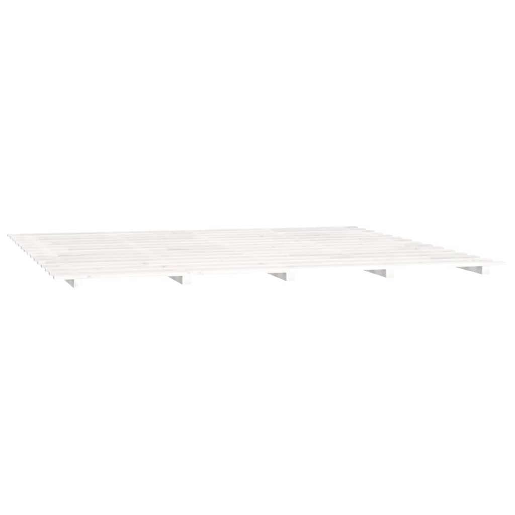 sengeramme 160x200 cm massivt fyrretræ hvid