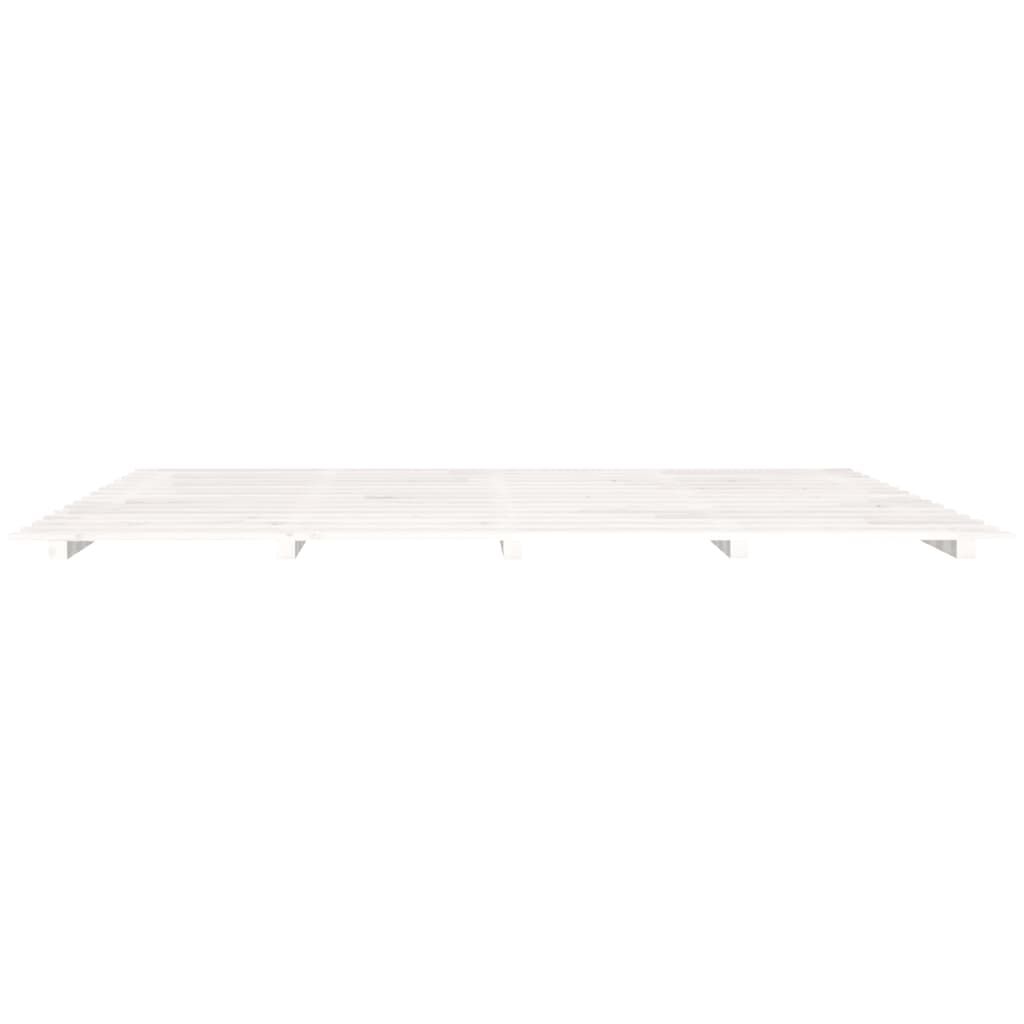 sengeramme 160x200 cm massivt fyrretræ hvid