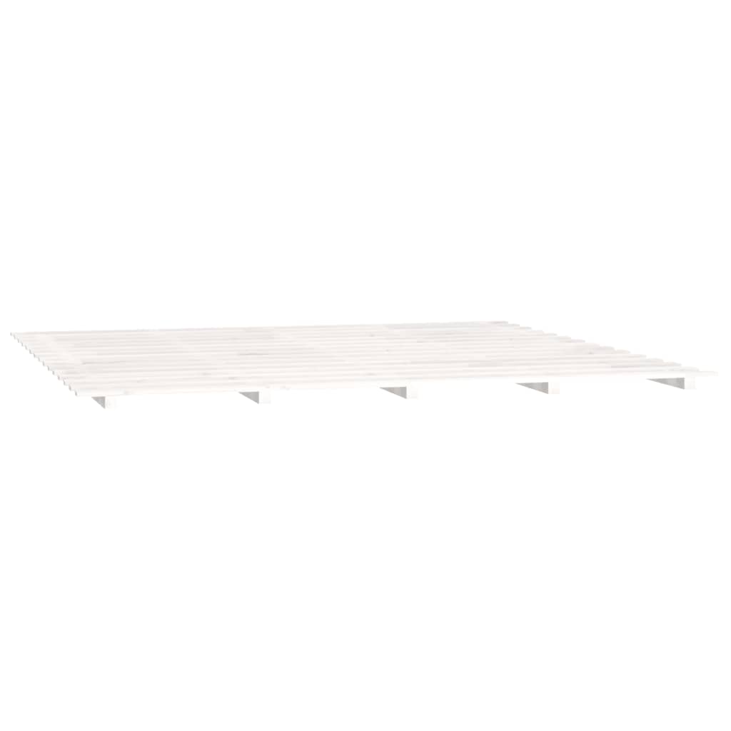 sengeramme 180x200 cm massivt fyrretræ hvid