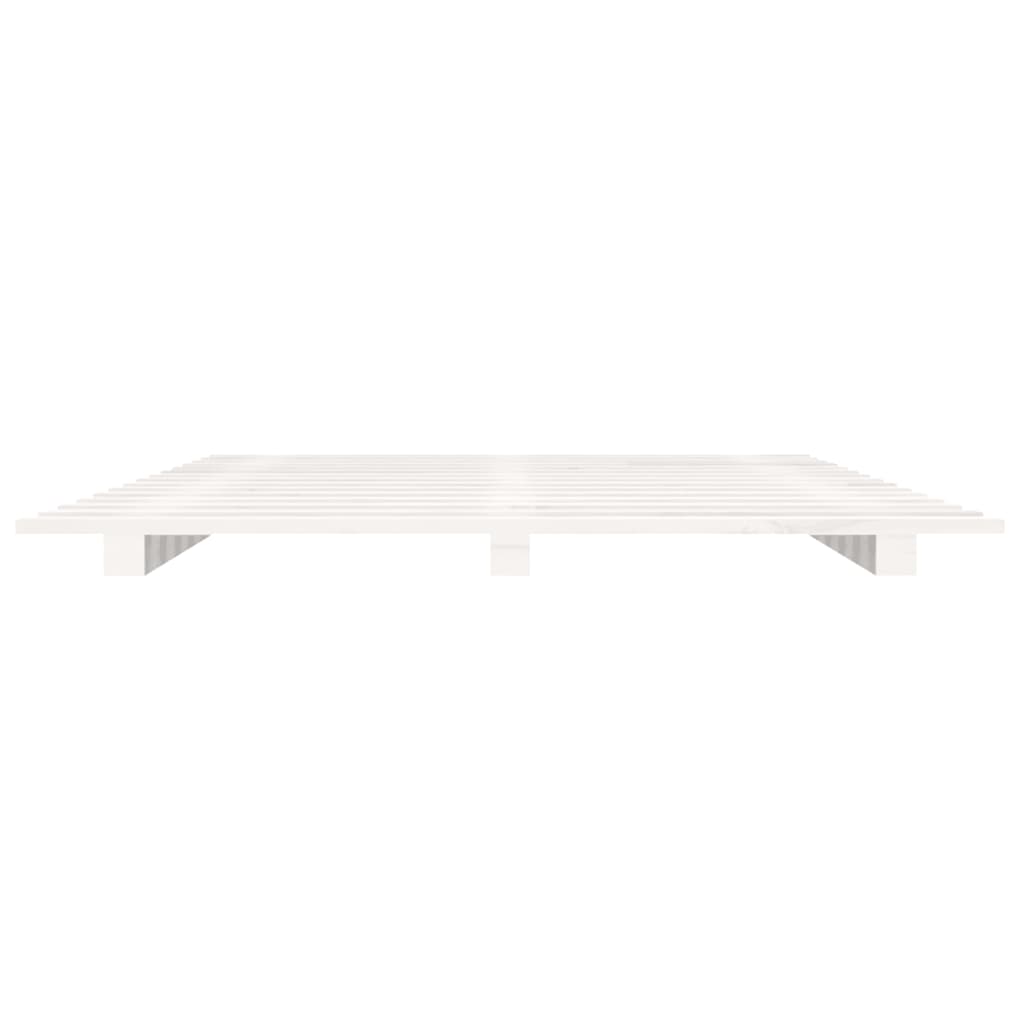 sengestel 90x190 cm massivt fyrretræ hvid