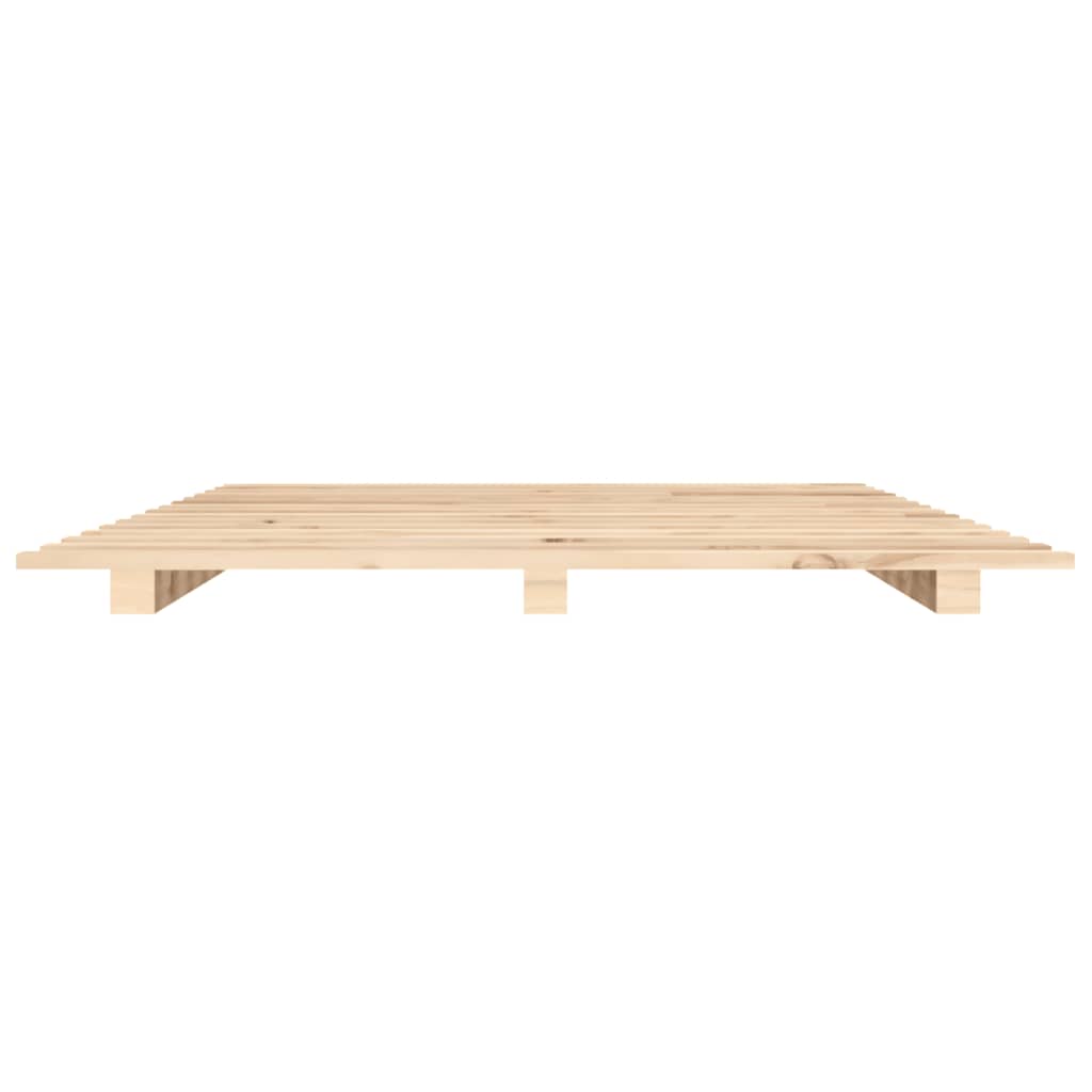 sengestel 75x190 cm massivt fyrretræ sort
