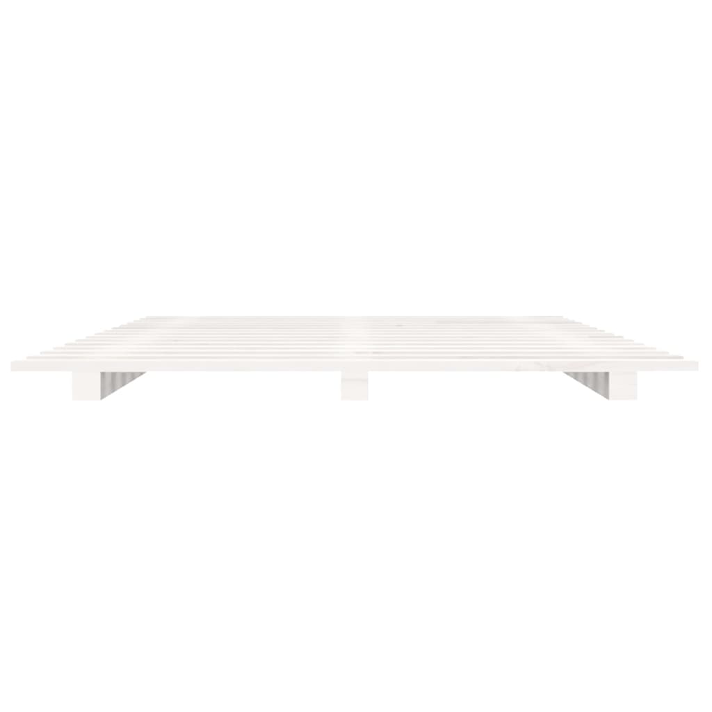 sengeramme 120x190 cm massivt fyrretræ hvid