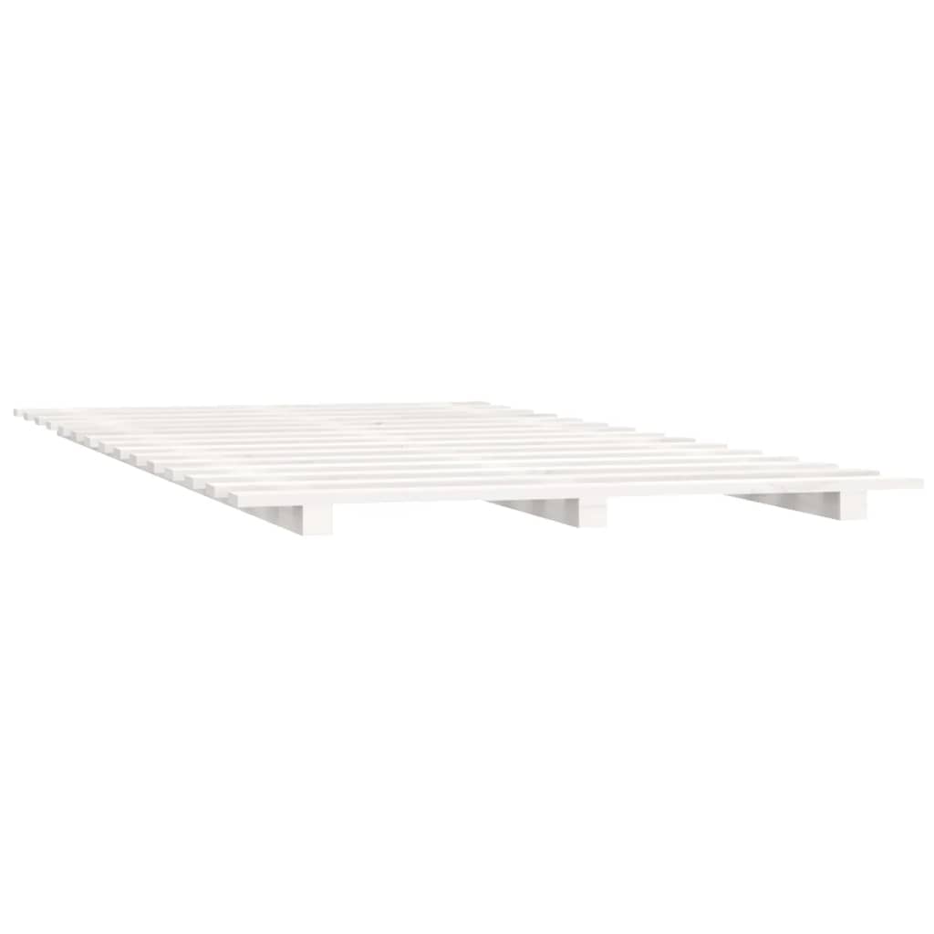 sengeramme 135x190 cm massivt fyrretræ hvid